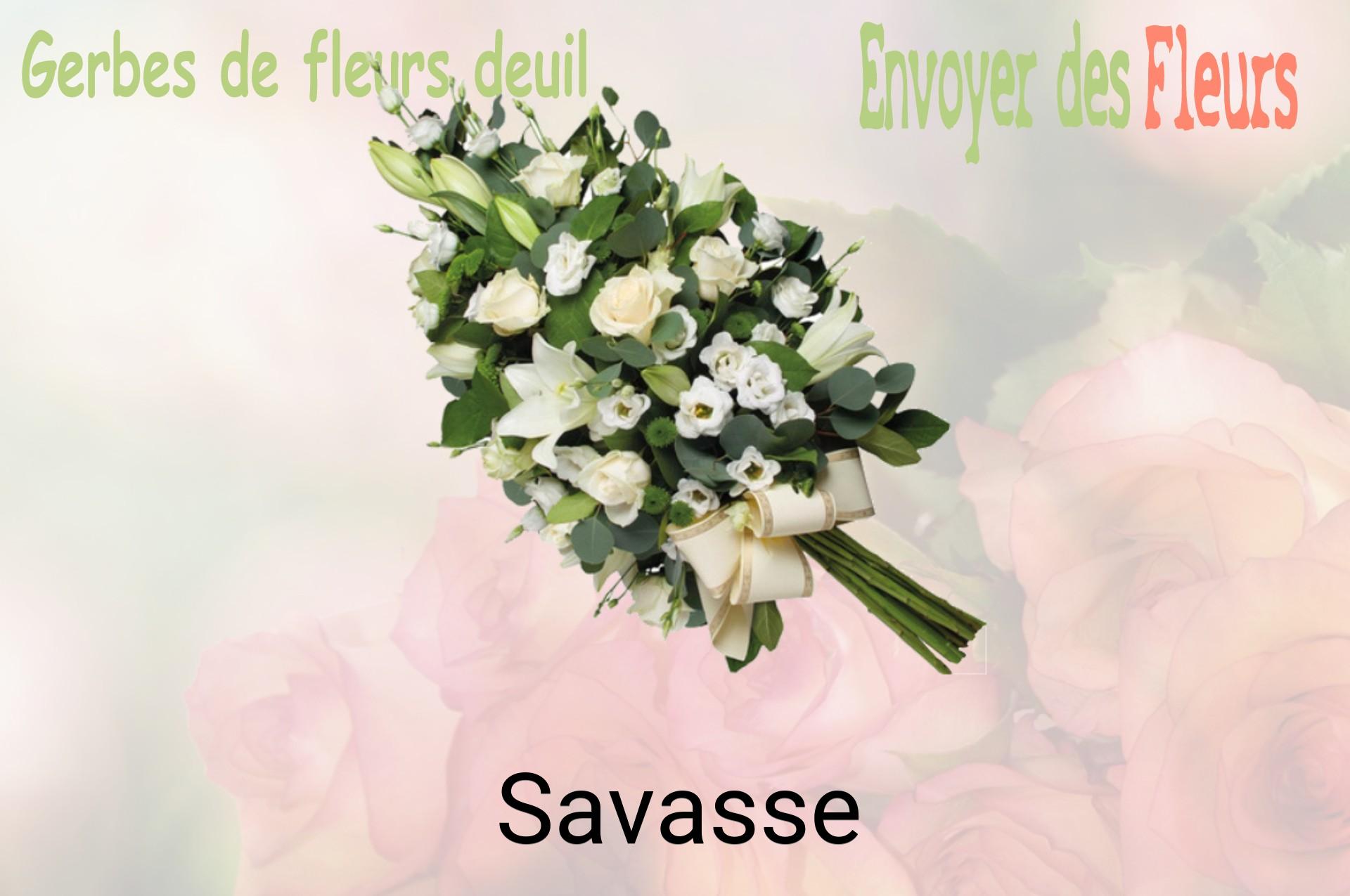 Gerbe de fleurs de deuil livrée à Savasse